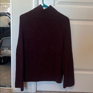 Burgundy turtleneck sweater